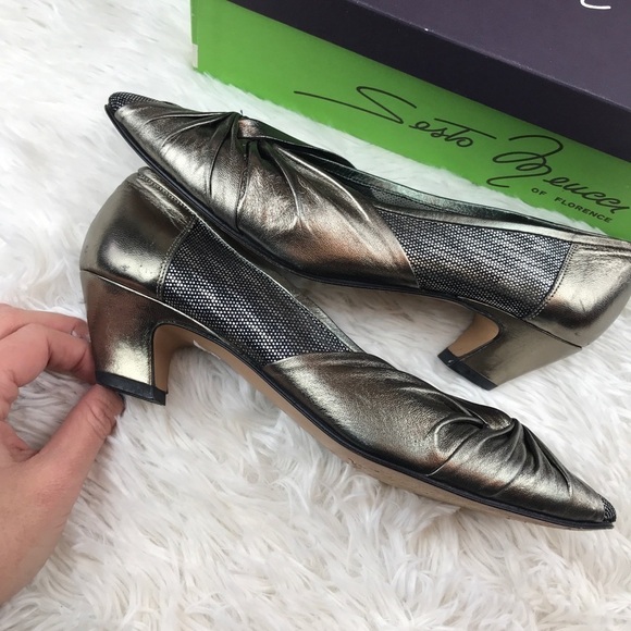 Vintage Sesto Meucci Italian Metallic Heels - Picture 5 of 8